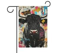 Black Bull Drapeau de jardin en toile de jute double face 30,5 x 45,7 cm