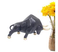 Black Bull - Sculptures géométriques en résine | Statue de Wall Street Bull | Ornements décoratifs Statues pour étagère Bureau Bibliothèque Bureau Bureau Home Market Street Nightstand Home Market