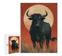 Black Bull Sunset Painting Puzzle 1000 Pièces Educa Jouet en Bois Cadeau Unique Décoration Intérieure Jeu Éducatif Challenge Toy Adultes Et Enfants À Partir De 14 Ans 500 PCS