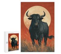 Black Bull Sunset Painting Puzzle 1000 Pièces Educa Jouet en Bois Cadeau Unique Décoration Intérieure Jeu Éducatif Challenge Toy Adultes Et Enfants À Partir De 14 Ans 1000 PCS