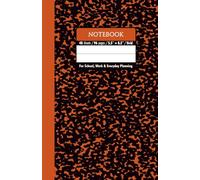 Black & Burnt Orange Marble School Notebook - Grid, 96 Pages, 5.5" x 8.5", Soft Matte Cover: For schoolwork, math, science, creative projects, and daily planning