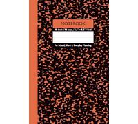 Black & Burnt Sienna Marble School Notebook - Grid, 96 Pages, 5.5" x 8.5", Soft Matte Cover: For schoolwork, math, science, creative projects, and daily planning
