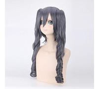 Black Butler Ciel Phantomhive pour femmes filles femme Cosplay perruques longues bouclés ondulés gris foncé de haute qualité perruque de cheveux deux queue de cheval longue
