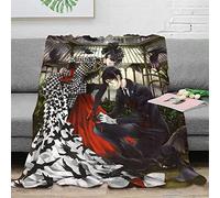 Black Butler Ciel/Sebastian Impression numérique 3D animée Couverture en micro polaire ultra-douce en flanelle entretien facile