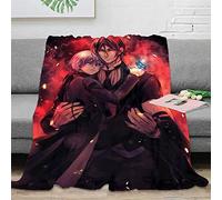 Black Butler Impression numérique 3D animée Couverture en micro polaire ultra-douce en flanelle entretien facile
