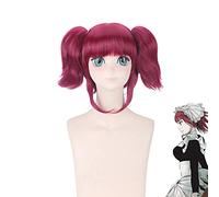 Black Butler MeyRin vin rouge court Cosplay perruque cheveux synthétiques Peruca Halloween Costume queue de cheval perruques pour les femmes