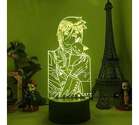 Black Butler Sebastian · Michaelis Anime 3D Veilleuse avec Télécommande 16 Couleurs LED Lampe de Table Tactile Lumière Cadeau Chambre D'enfants Décoration Lumière