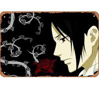 Black Butler, Sebastian Michaelis Anime Poster Décoration murale rétro en métal 20,3 x 30,5 cm