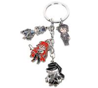 Black Butlers Porte Clés Anime Black Butlers Figurine Keychain Pendentifs Black Butlers Four Figure Métal Porte Clef Decoration