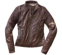 Black-Cafe London Amol Veste en cuir de moto de dames, brun, taille S pour femmes