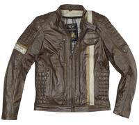 Black-Cafe London Barcelona Veste en cuir de moto, brun, taille 48 pour homme