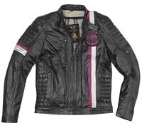 Black-Cafe London Barcelona Veste en cuir de moto, noir, taille 56 pour homme