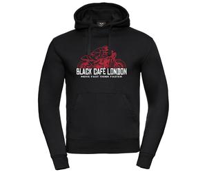 Black-Cafe London Fast Live Capuche, noir/rouge, Taille S