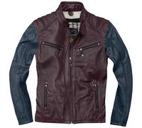 Black-Cafe London Firenze Veste en cuir, rouge-bleu, taille 52 pour homme