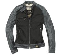 Black-Cafe London Johannesburg Dames Moto Cuir / Veste textile, noir-gris, taille M pour femmes