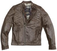 Black-Cafe London Philadelphia Veste en cuir de moto, brun, taille 52 pour homme