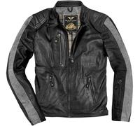Black-Cafe London Vintage Veste en cuir moto, noir, Taille 56