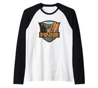 Black Canyon Of The Gunnison Badge rétro de voyage Manche Raglan
