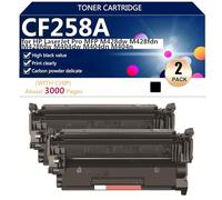 Black Cartouche de Toner Haute Capacité CF258A de Remplacement pour HP Laserjet Pro MFP M428dw M428fdn M428fdw M404dw M404dn M404n Imprimante,Black-2 Pack