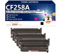 Black Cartouche de Toner Haute Capacité CF258A de Remplacement pour HP Laserjet Pro MFP M428dw M428fdn M428fdw M404dw M404dn M404n Imprimante,Black-3 Pack