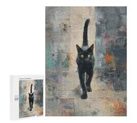 Black Cat Abstract Painting Puzzle 1000 Pièces Educa Jouet en Bois Cadeau Unique Décoration Intérieure Jeu Éducatif Challenge Toy Adultes Et Enfants À Partir De 14 Ans 500 PCS
