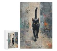 Black Cat Abstract Painting Puzzle 1000 Pièces Educa Jouet en Bois Cadeau Unique Décoration Intérieure Jeu Éducatif Challenge Toy Adultes Et Enfants À Partir De 14 Ans 300 PCS