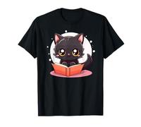 Black Cat Book Lover Reading Easily Distracted by Books Cats T-Shirt