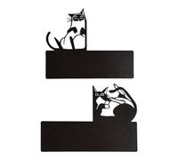 Black Cat Bookends - Cute Metal Cat Bookends, Decorative Desk and Bookshelf Organizer, Functional Book Holder for Home Office Library Room, Book Ends, Black