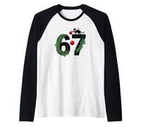 Black Cat Christmas 67 Couronne de Houx d'hiver Manche Raglan