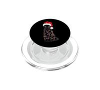 Black Cat Christmas Lights Cat Lover Christmas PopSockets PopGrip pour MagSafe