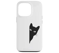 Black-Cat Coming Out Funny Peek a Boo Peeking Pet Coque pour iPhone 13 Pro