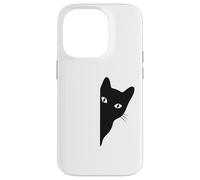 Black-Cat Coming Out Funny Peek a Boo Peeking Pet Coque pour iPhone 14 Pro