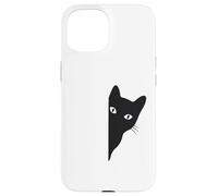 Black-Cat Coming Out Funny Peek a Boo Peeking Pet Coque pour iPhone 15