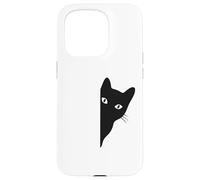 Black-Cat Coming Out Funny Peek a Boo Peeking Pet Coque pour iPhone 15 Pro