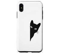 Black-Cat Coming Out Funny Peek a Boo Peeking Pet Coque pour iPhone XS Max