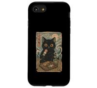 Black Cat Dango Tea Set Series Funny Kawaii Ukiyo Novelty Coque pour iPhone SE (2020) / 7/8