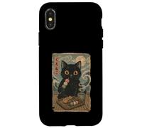 Black Cat Dango Tea Set Series Funny Kawaii Ukiyo Novelty Coque pour iPhone X/XS