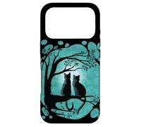 Black Cat Design for Women Kitten Couple Watch The Full Moon Coque pour iPhone 17 Pro