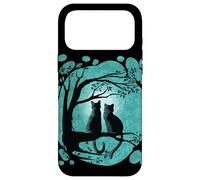 Black Cat Design for Women Kitten Couple Watch The Full Moon Coque pour iPhone 17 Pro Max