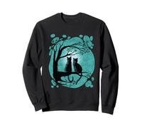 Black Cat Design for Women Kitten Couple Watch The Full Moon Sweatshirt