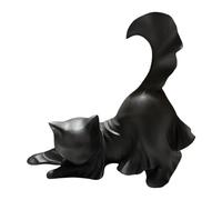 Black Cat Garden State, Halloween Cat Sculpture, Glow-in-the-Dark Figurines, Weatherproof Resin Design Whimsical Decoration for Yard, Porch, Living Room, Bookshelf, Entryway, Holiday, Birthday Party