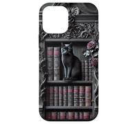 Black Cat Gothic Library Dark Academia Bibliothèque Vintage Coque pour iPhone 12 Mini