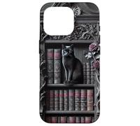 Black Cat Gothic Library Dark Academia Bibliothèque Vintage Coque pour iPhone 16 Pro