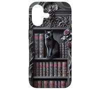 Black Cat Gothic Library Dark Academia Bibliothèque Vintage Coque pour iPhone 17