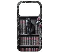Black Cat Gothic Library Dark Academia Bibliothèque Vintage Coque pour iPhone 17 Pro