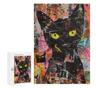 Black Cat Halloween Art Print Puzzle 1000 Pièces Educa Jouet en Bois Cadeau Unique Décoration Intérieure Jeu Éducatif Challenge Toy Adultes Et Enfants À Partir De 14 Ans 300 PCS