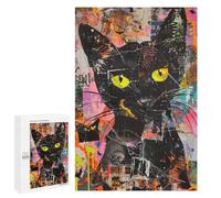 Black Cat Halloween Art Print Puzzle 1000 Pièces Educa Jouet en Bois Cadeau Unique Décoration Intérieure Jeu Éducatif Challenge Toy Adultes Et Enfants À Partir De 14 Ans 1000 PCS