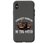 Black Cat Halloween Graphic for Darkest Pumpkin in The Patch Coque pour iPhone X/XS