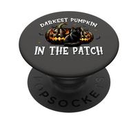 Black Cat Halloween Graphic for Darkest Pumpkin in The Patch PopSockets PopGrip Adhésif