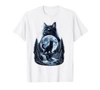 Black Cat Howling At The Moon Funny Meme Cat Lover T-Shirt Graphique avec Valeur, Homme, Blanc, S
